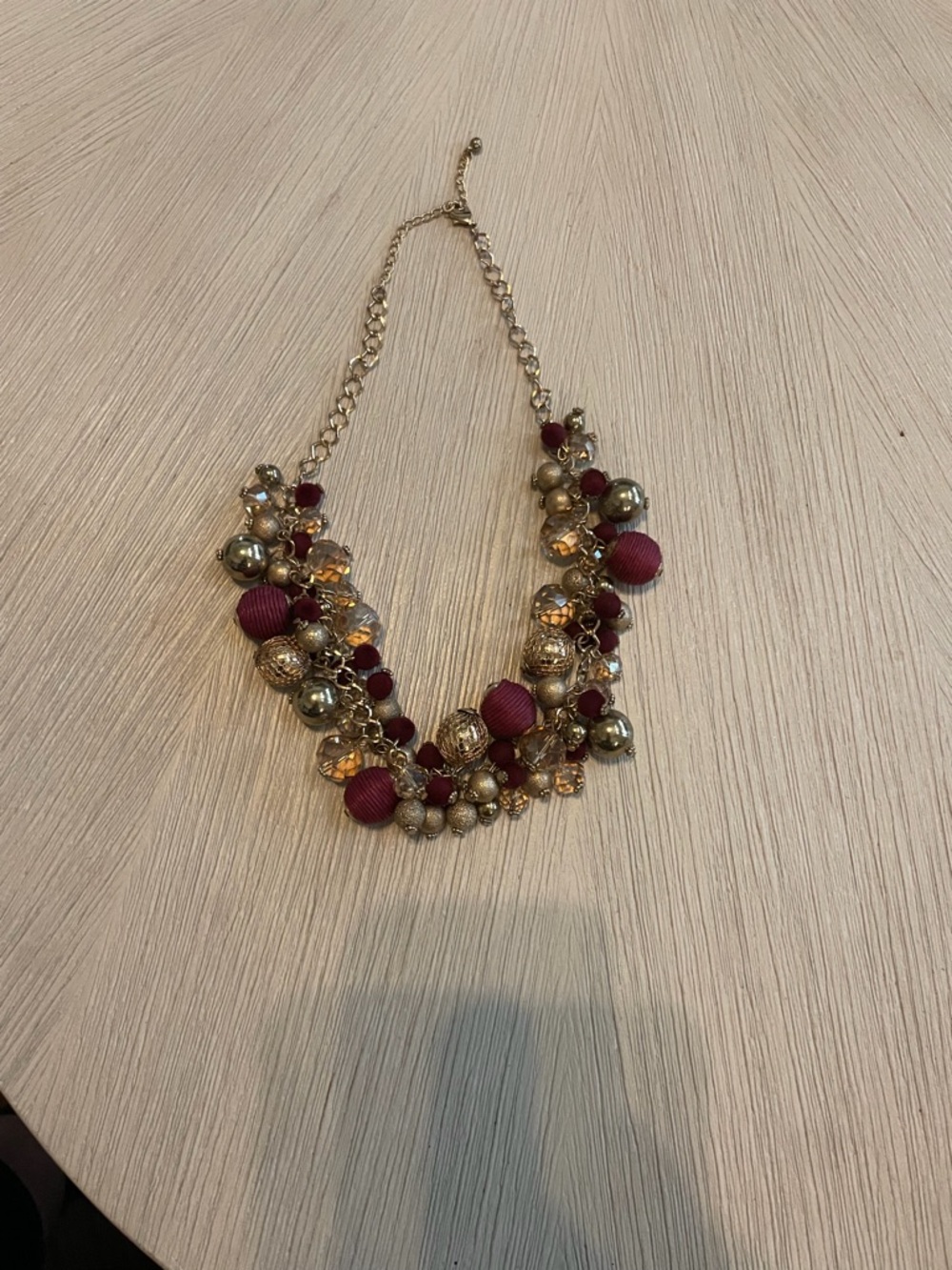 Nigerian Elegant Gold and Red Beaded Necklace